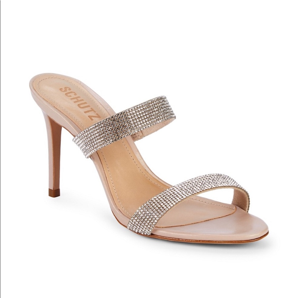 Schutz Beatriz Embellished Stiletto Sandals Heels